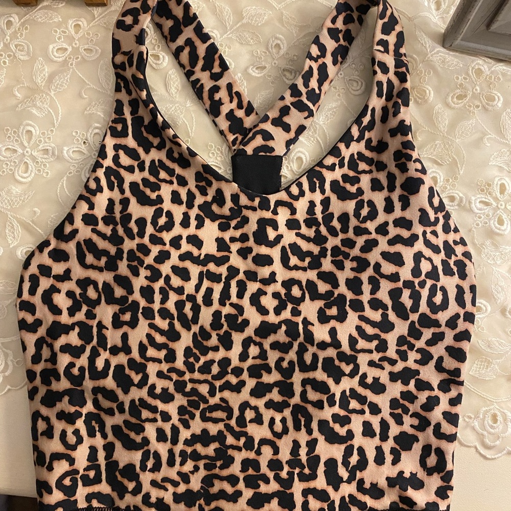 Cheetah Print Workout Crop tank top
